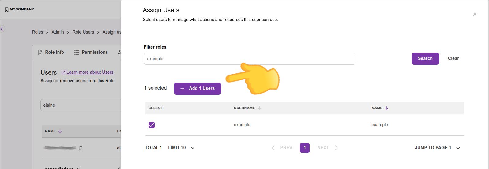 highlight of the Assign Users button on the Users tab