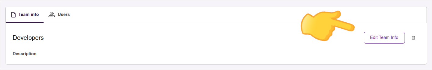 the edit team info button