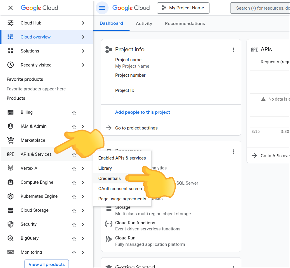 gsuite api services credentials