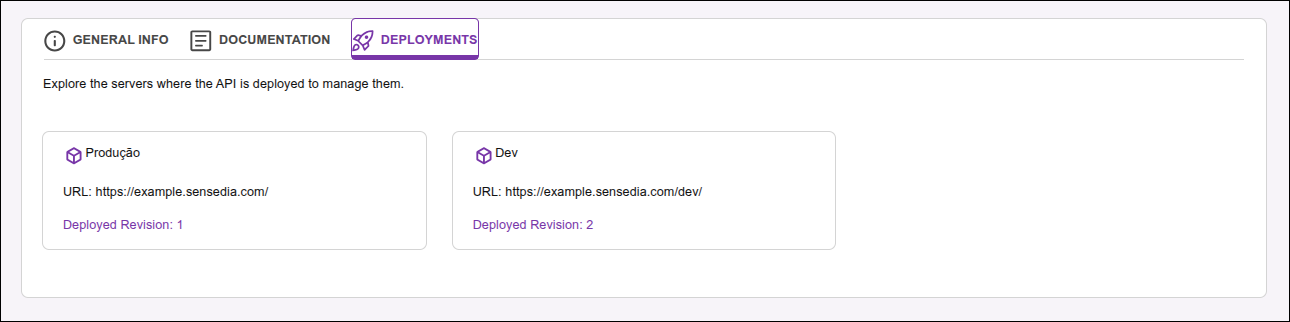 display of imported environments in the deployments tab