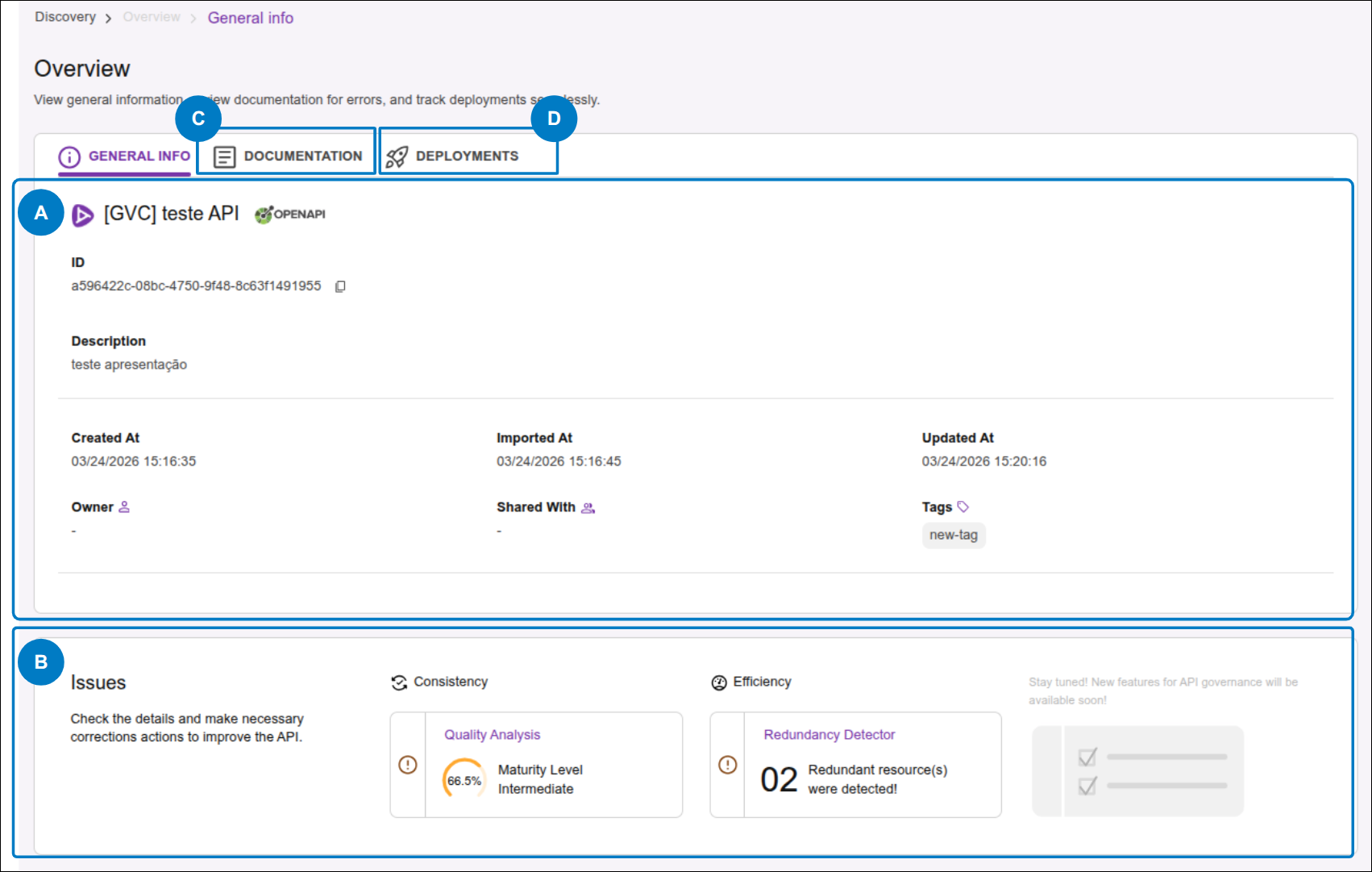 panels that make up the details screen