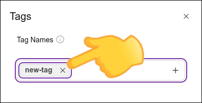 tag screen with emphasis on the x to remove