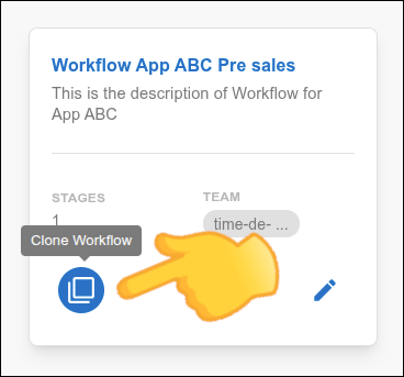 Clone workflow button