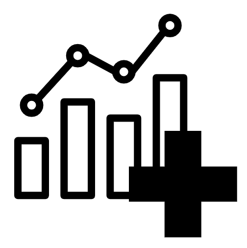 icon representing a chart with a plus sign, representing the creation of a new visualization