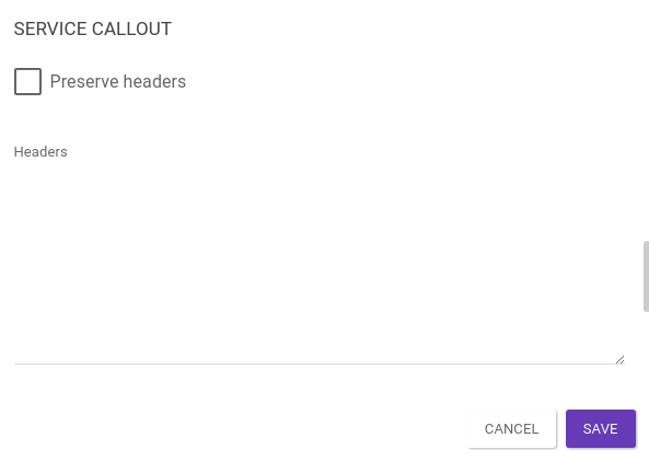 service callout header