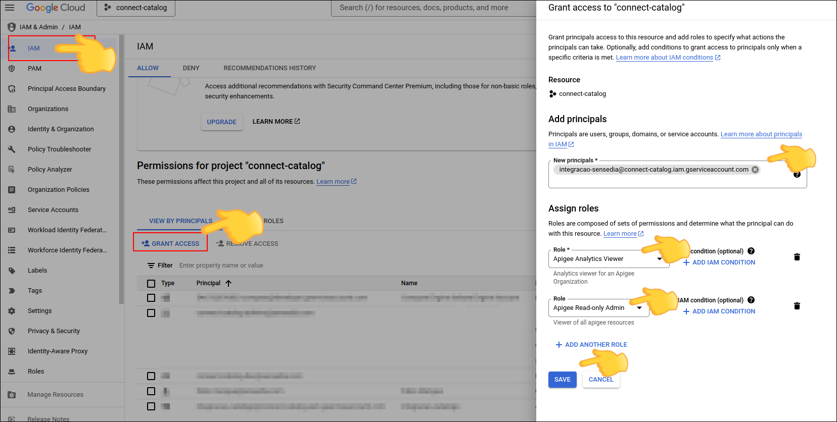 steps to grant permissions