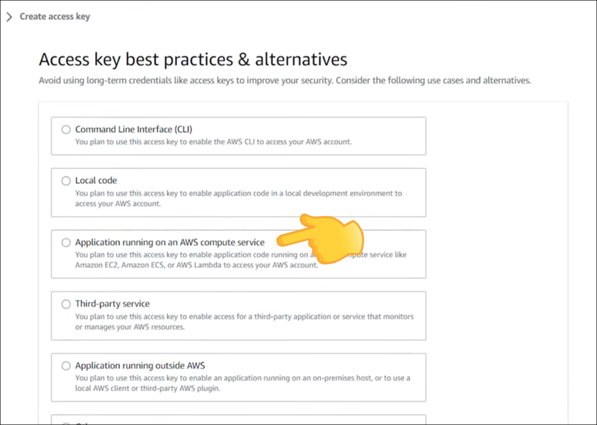 screenshot showing the option for Application running