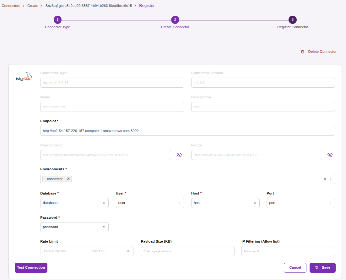 apiManager createConnector final toFill