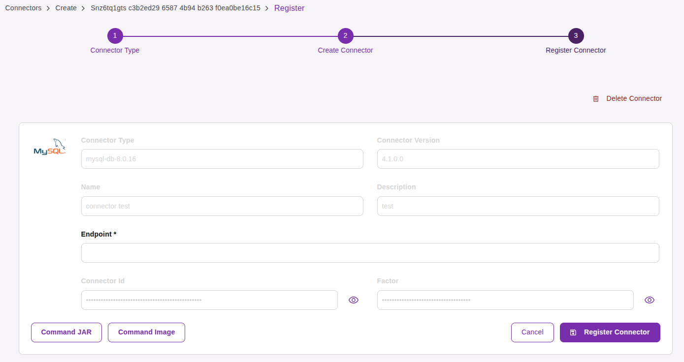 apiManager selectConnectorType fillInfo