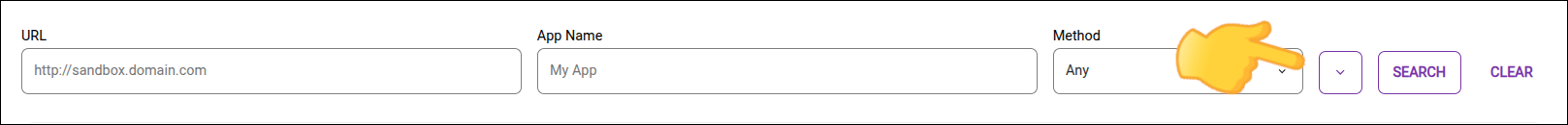 search bar with emphasis on the expand button