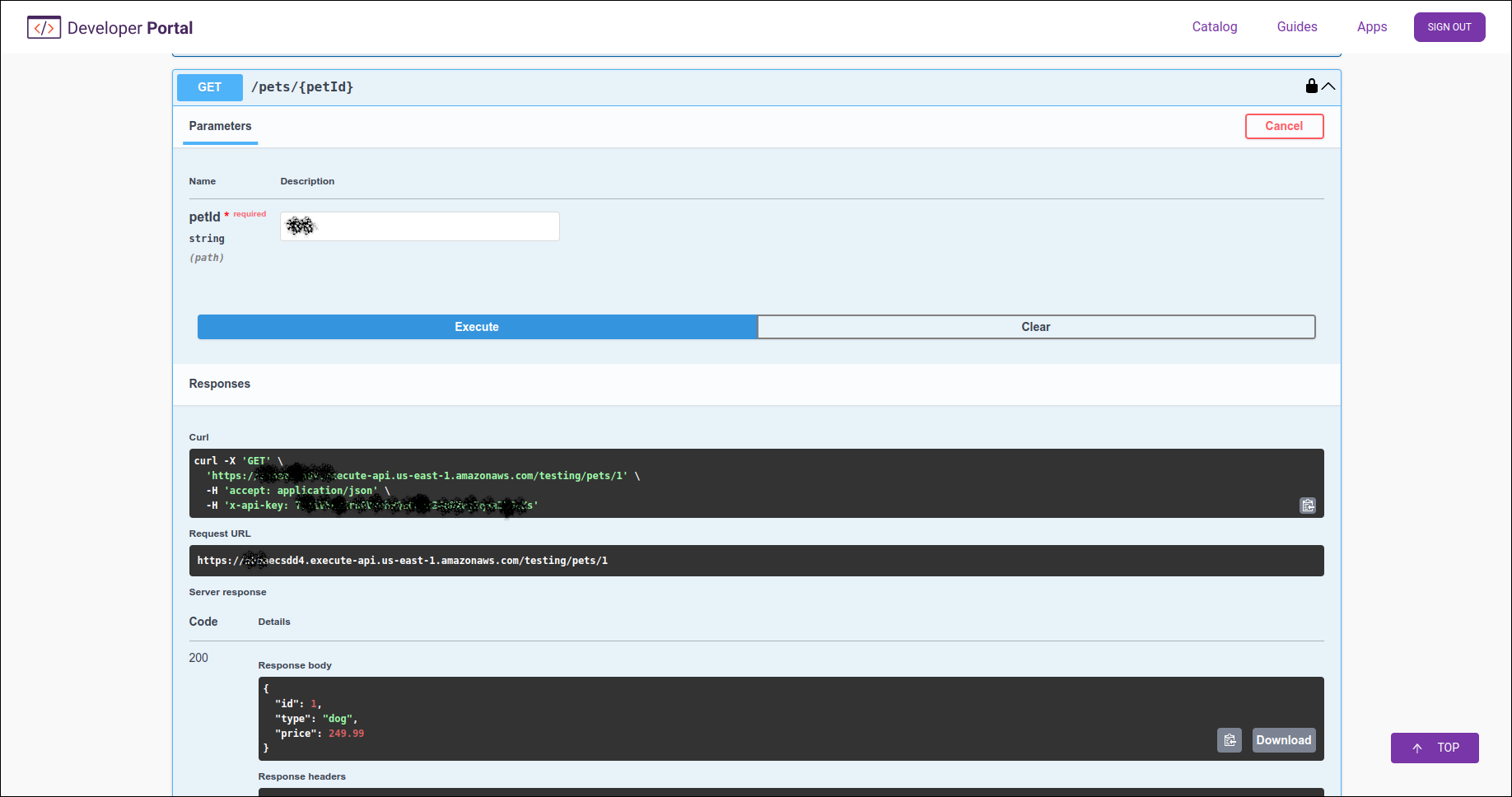 example of the call result