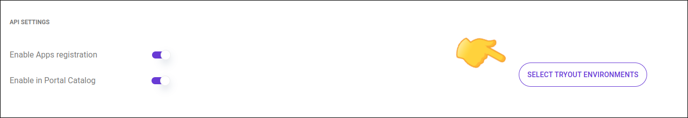 button to select environment