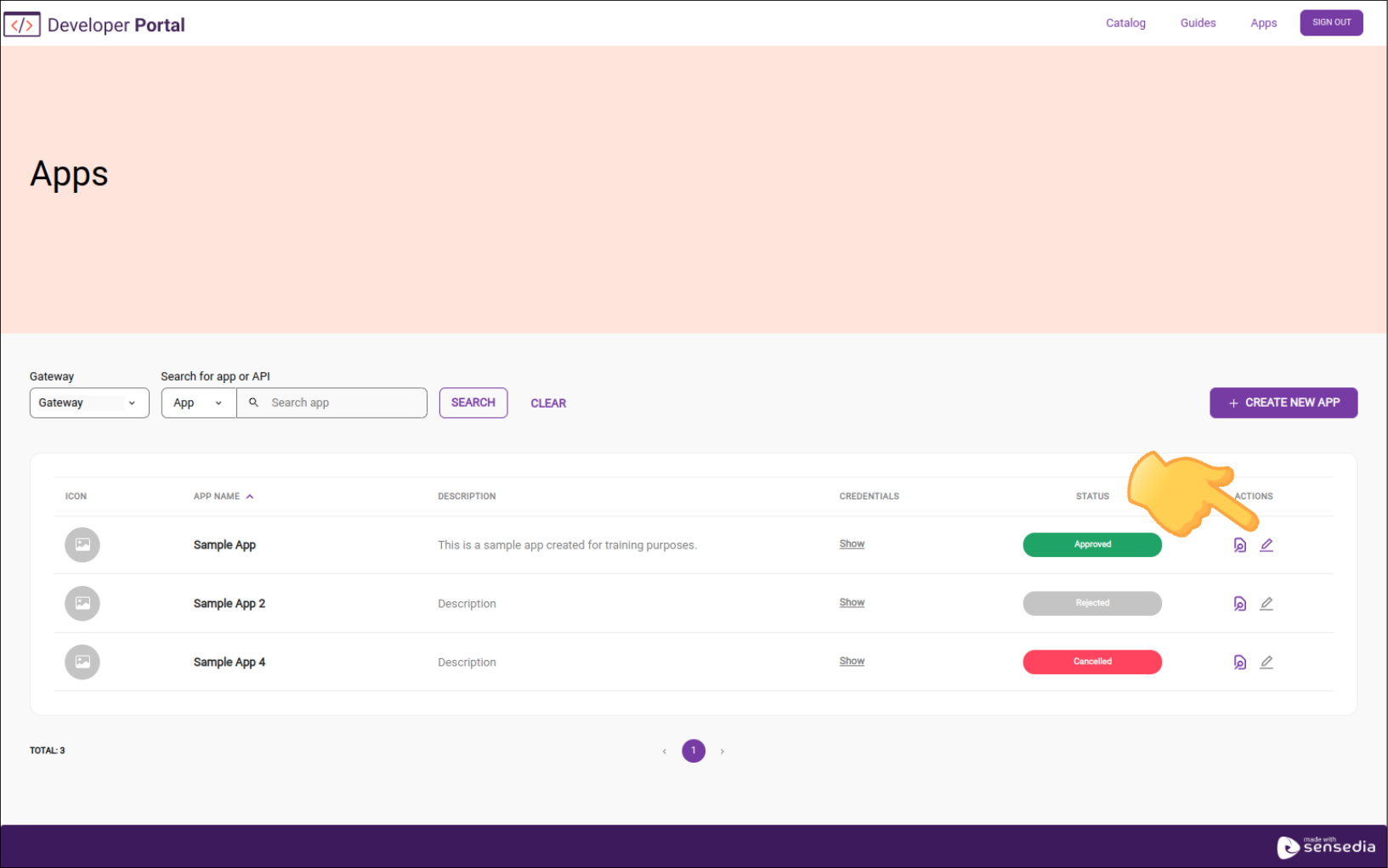 icon to access App editing