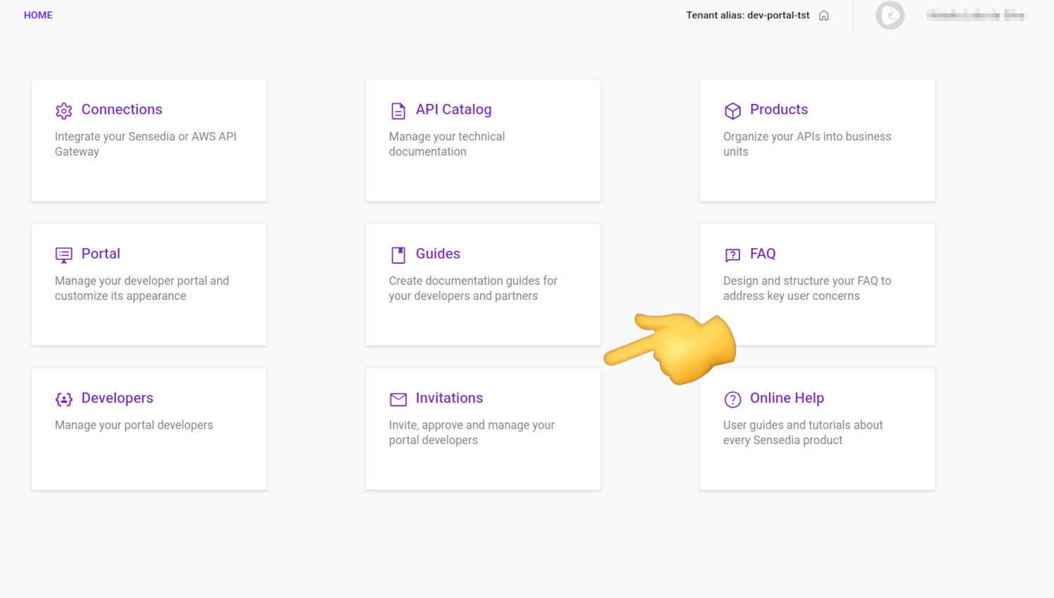 indication to access the invitations screen