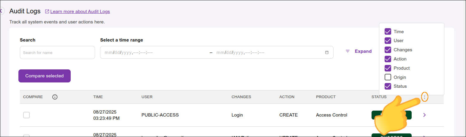 ícone com três pontos um em cima do outro