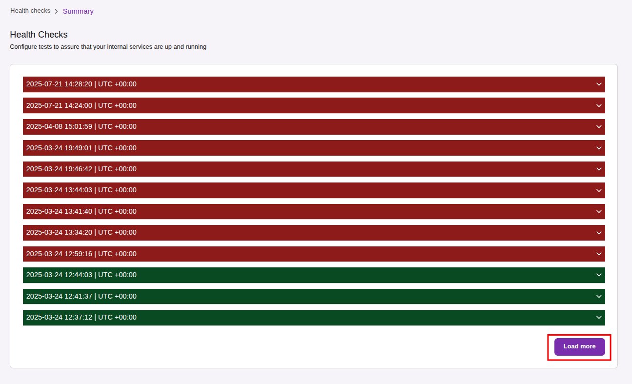 health checks load more