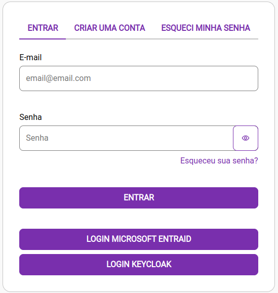 tela de login do Developer Portal
