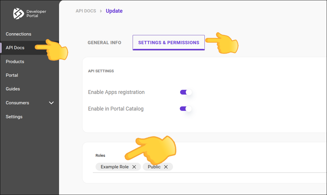 "tela API docs com destaque para menu
