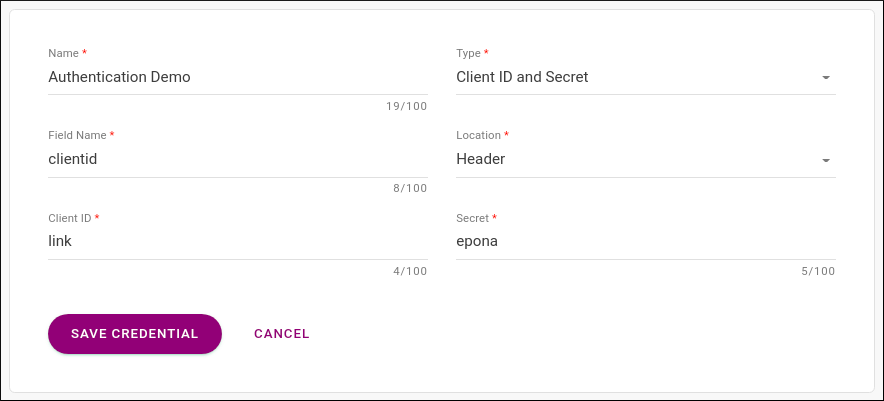 credential clientid secret