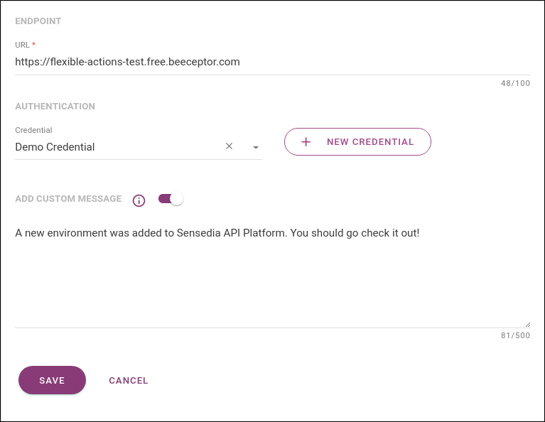 platform events webhook filled