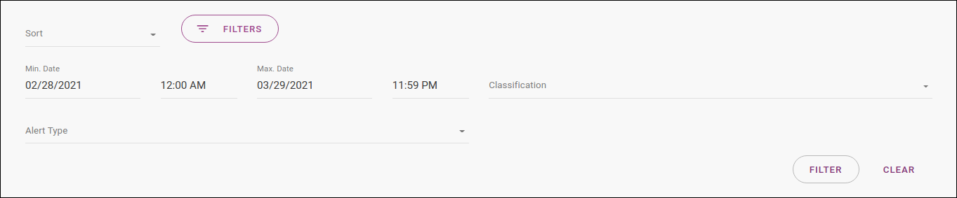 triggered alerts filters