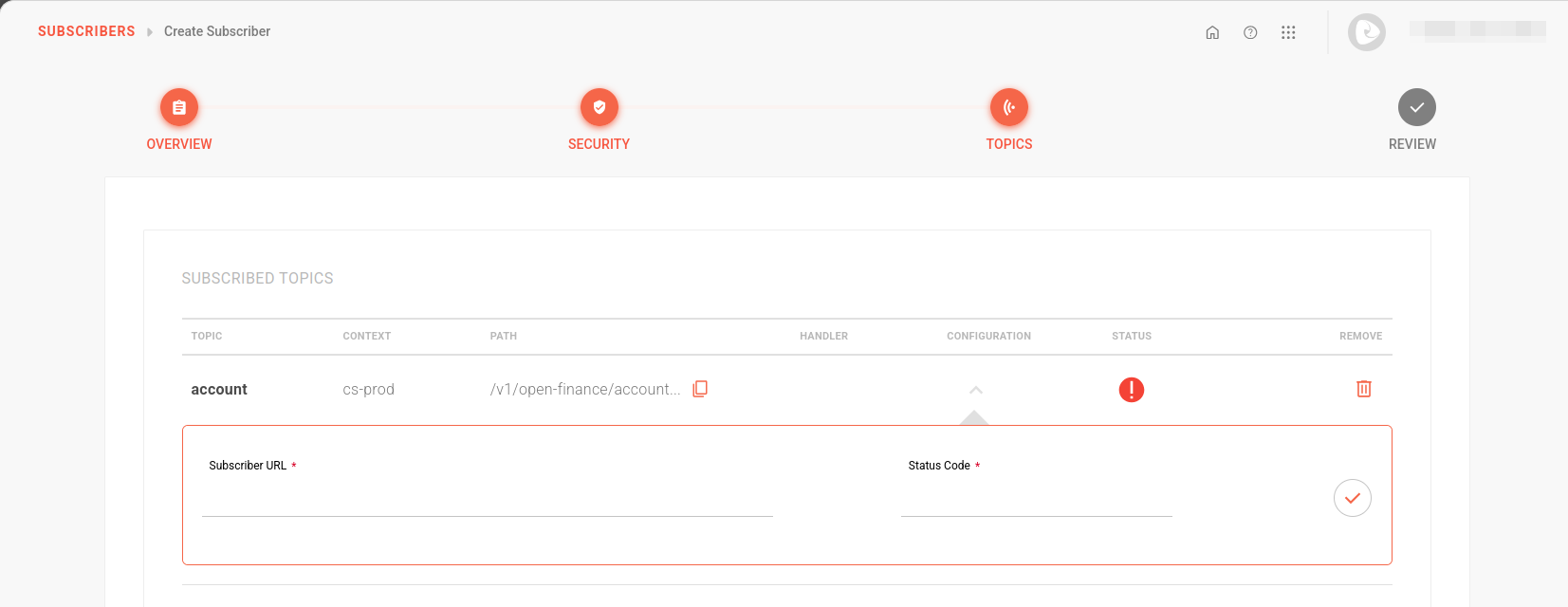 Configuração do subscriber do MQD
